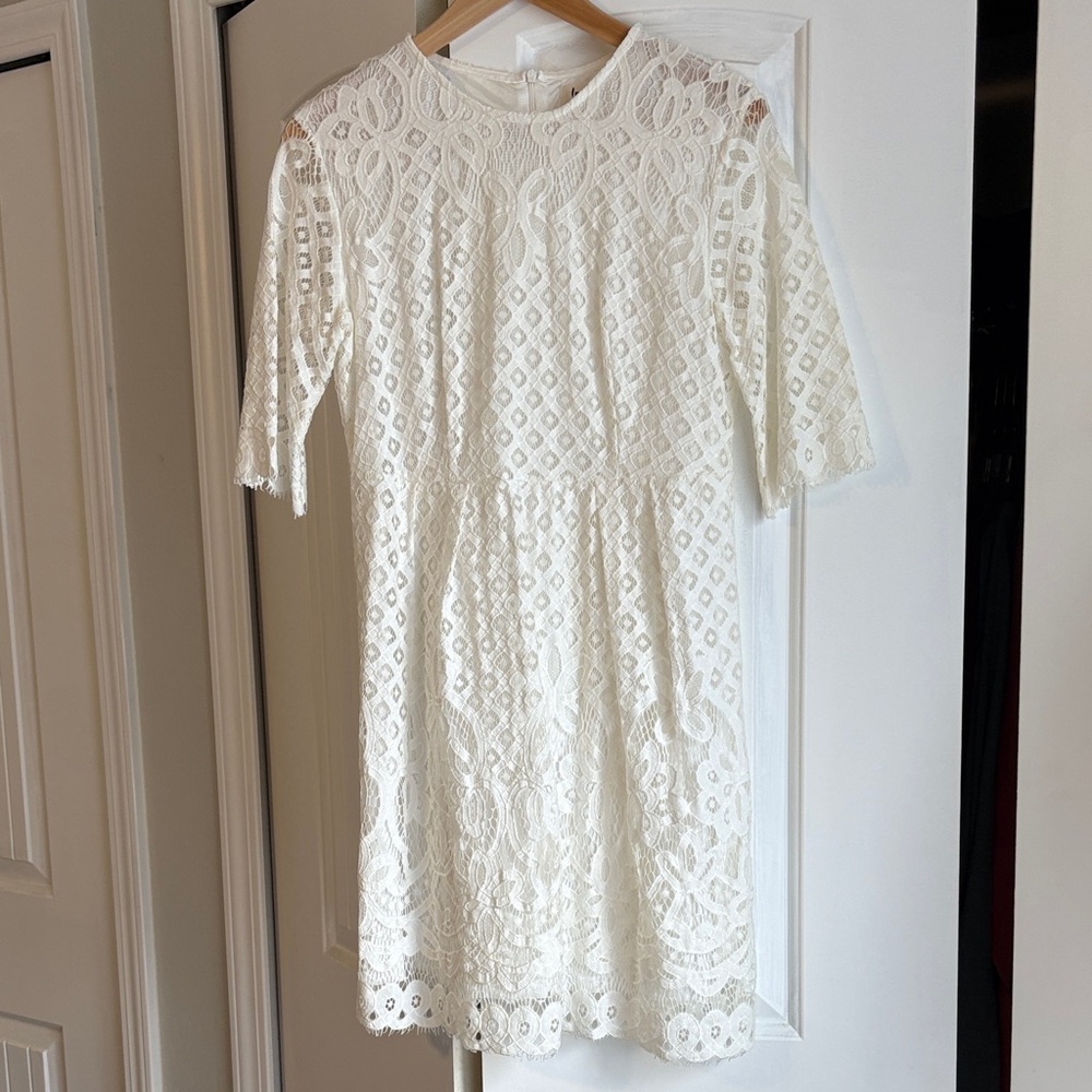 White lace mini dress